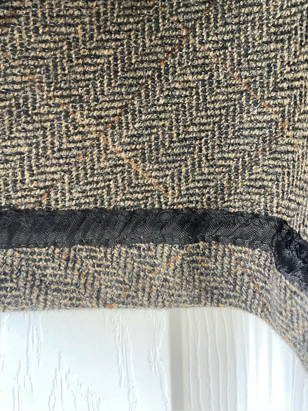 NWT Vintage Harold’s Brown Wool Herringbone Tweed Sheath Dress USA Size 6 - Picture 10 of 12